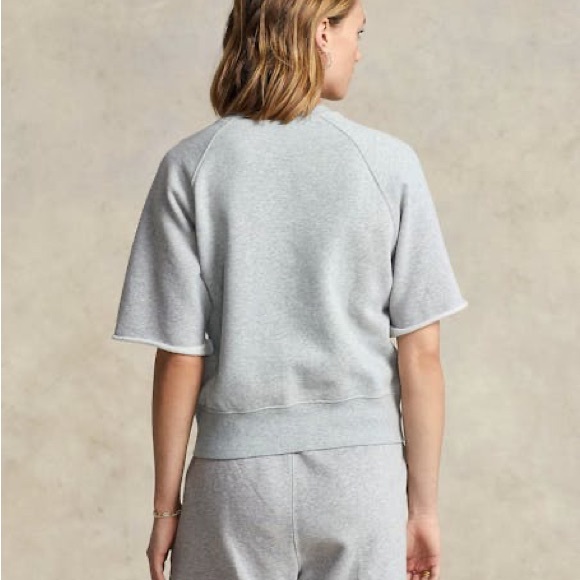 POLO RALPH LAUREN Logo Fleece Short-Sleeve Sweatshirt Women’s Size Medium - Picture 4 of 5